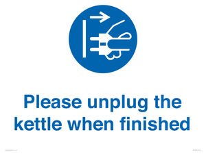 Please unplug the kettle when finished